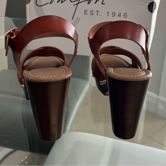 New CATO Comfort heels | WOMENS STRAPPY PLATFORM SANDALS COGNAC COLOR SIZE 8.5 - Picture 4 of 10